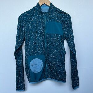 Outdoor Voices blue and green lightweight running jacket with zipper closure - S